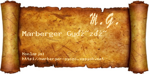 Marberger Győző névjegykártya